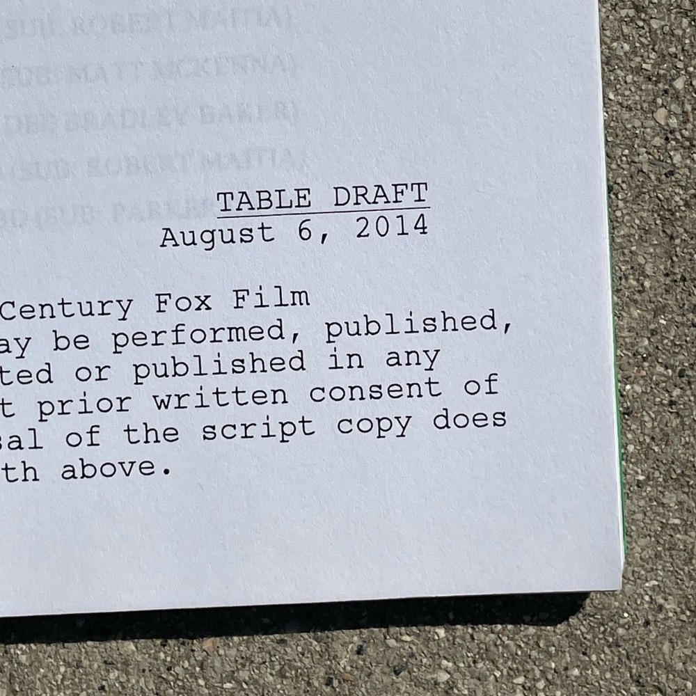 American Dad Scott Grimes Steve Smith 2014 Production Used Table Draft Script