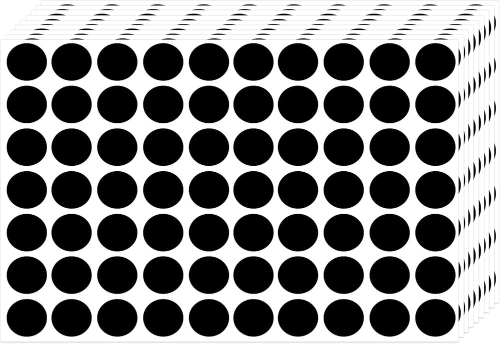 3500 Dot Stickers, 3/4 inch Black Coding Labels, Circle 3500 Pieces,