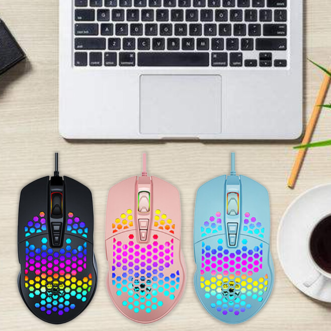 RGB Gaming Mouse 7 Button 6400DPI Flowing Backlit Light Wired PC Laptop Computer