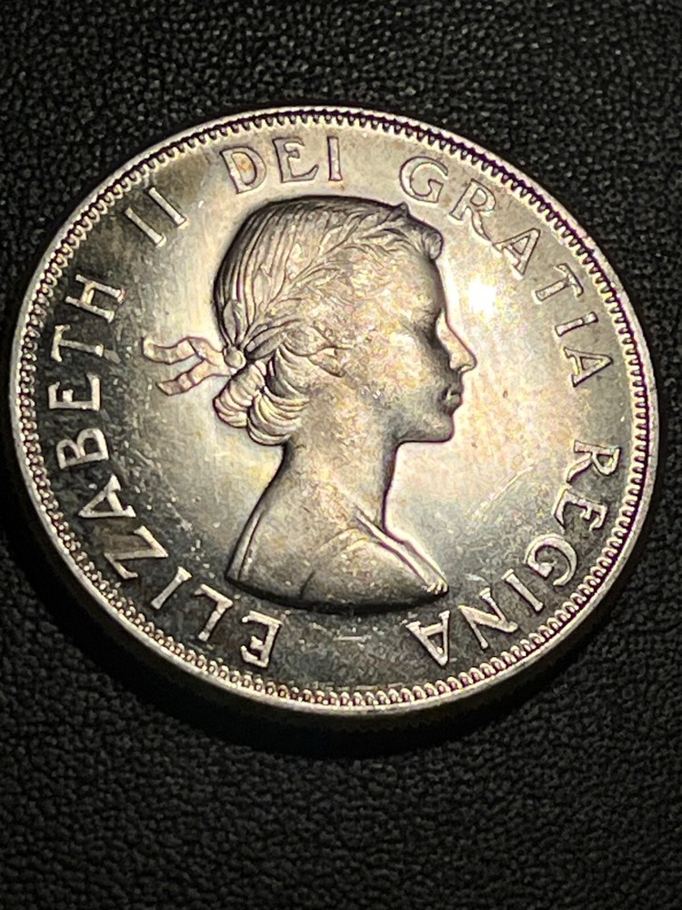 1960 Canada Half Dollar Silver Coin Nice BU+