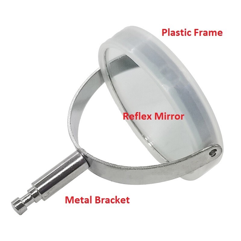 Metal Microscope Mirror Bracket w/ Glass Microscope Mirror Reflector Assembly