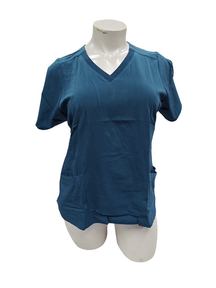 WonderWink Aero Women's Flex Back V-Neck Scrub Top V6129- Caribbean Blue
