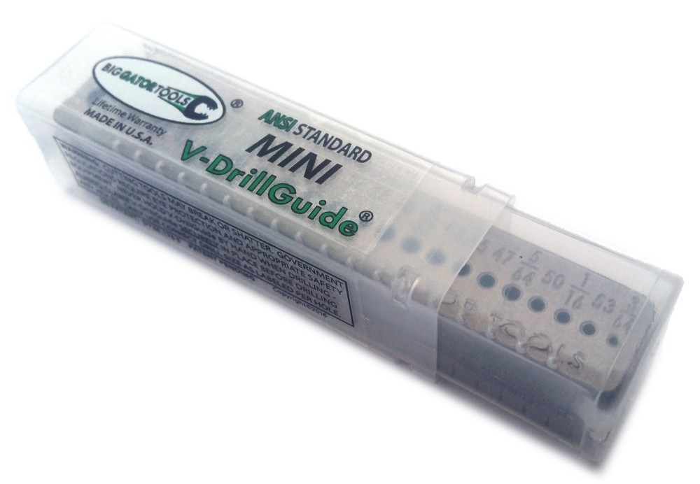 Mini V- Drill Guide - 21 Hole Sizes - comparable to a portable drill press
