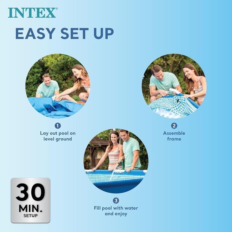 Rectangular Above Ground Pool Durable Frame Quick Drain Easy Setup Outdoor Fun