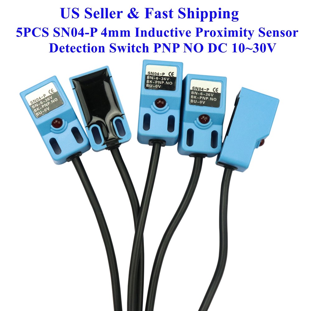 5PCS SN04-P 4mm Inductive Proximity Sensor Detection Switch PNP NO DC 10~30V US