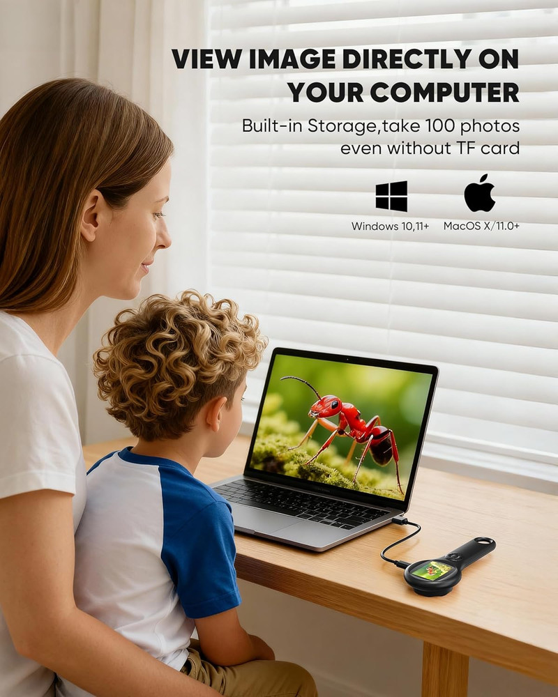 Microscope for Kids - Mini Pocket Digital Kids Microscope, Portable Handheld USB