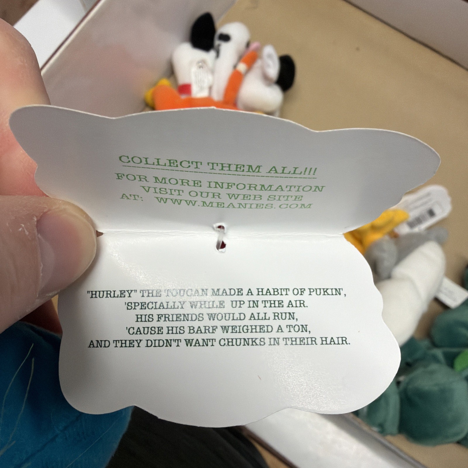 Lot Of 5 Meanies Stuffed Beanie Plush Animals Series 1 New With Display Box RARE