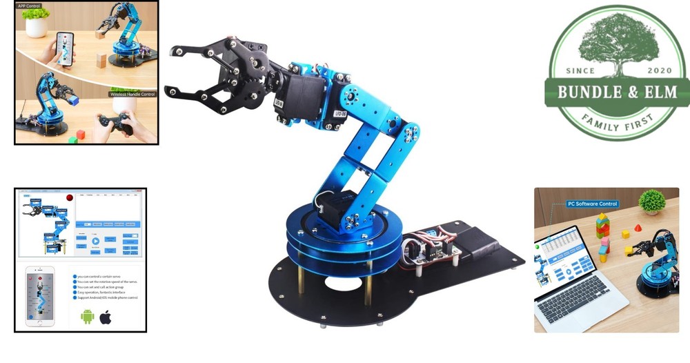 Robotic Arm with 5 Servos and Manual Control for Engineering Education Projects