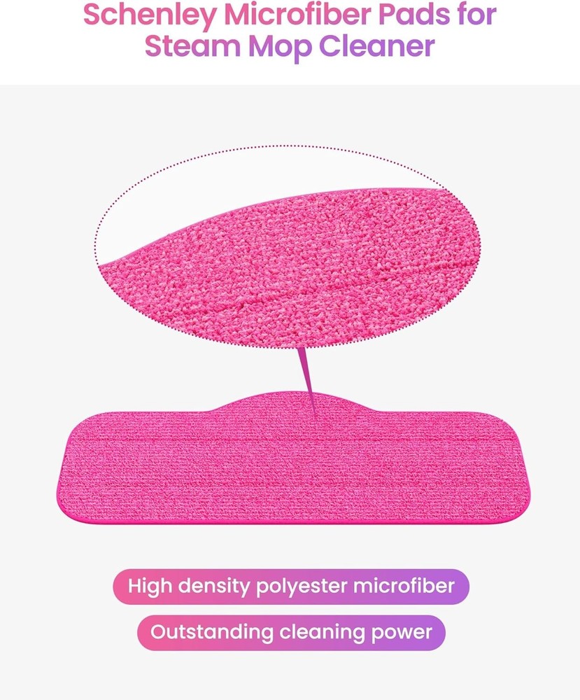 6-Pack Microfiber Cleaning Pads - Compatible with Top Steam Mops