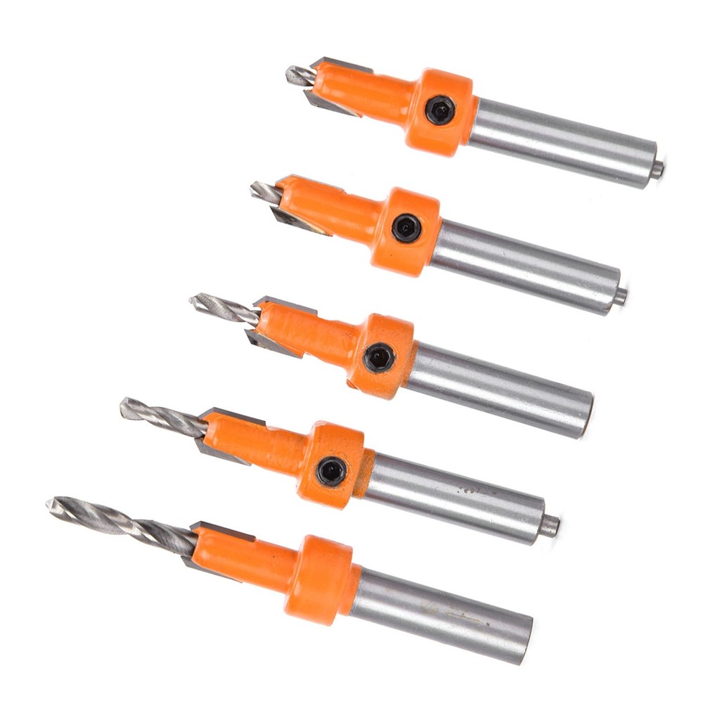 5PcsCountersink Drill Bit Woodworking Self Taping Drill Bit Carpentry Tool New