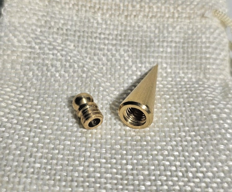 Cone Shaped Dowsing Biolocation Pendulum Brass Gold Toned Gift With A Thread