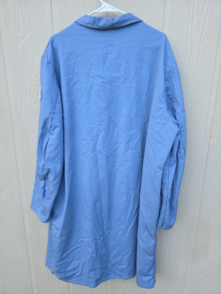 Bulwark FR Concealed Snap-Front Lab Coat Flame Resistant Light Blue XXL-REGULAR