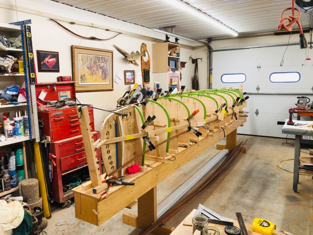 Cedar strip canoe