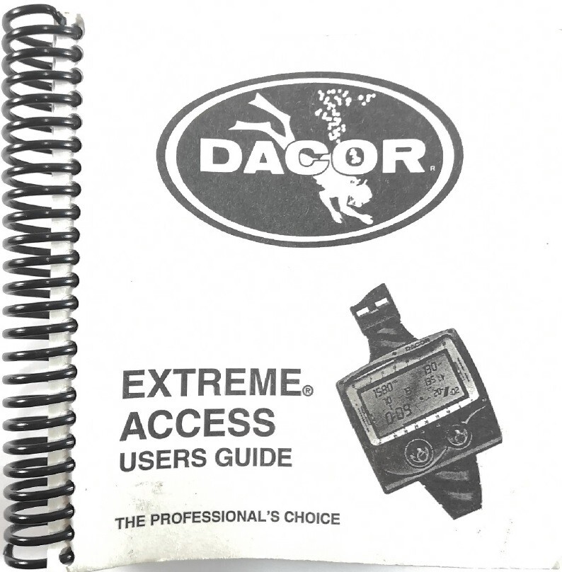 Dacor Extreme Access Scuba Dive Computer Printed Manual  206 Pages