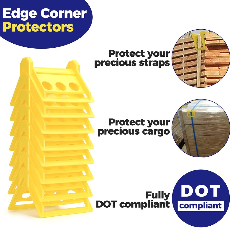 24 Pack Edge Corner Protector With Carrying Case for Flatbed Cargo Yellow