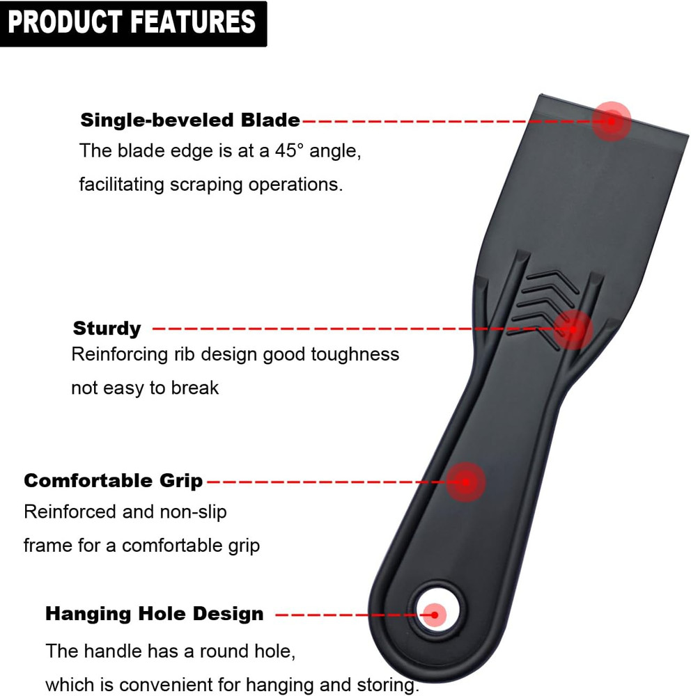 5 Pcs Plastic Putty Knife,2Inch Flexible Paint Scraper Tool for Spackling,Rep...