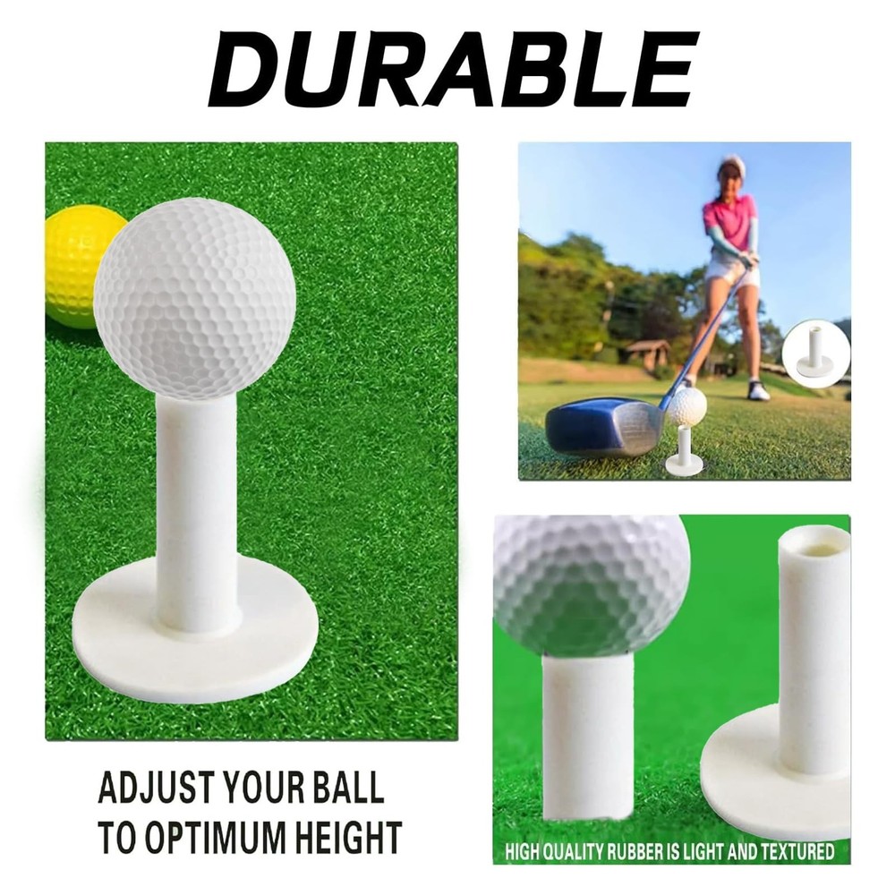 YAFIYGI 5 Pack Rubber Golf TeesTee Driving Range Value for White