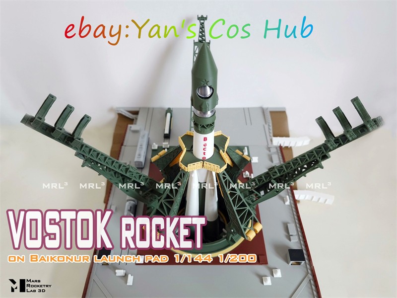 1:200 Scale Vostok Rocket Baikonur Launch Site 3D Printed Model