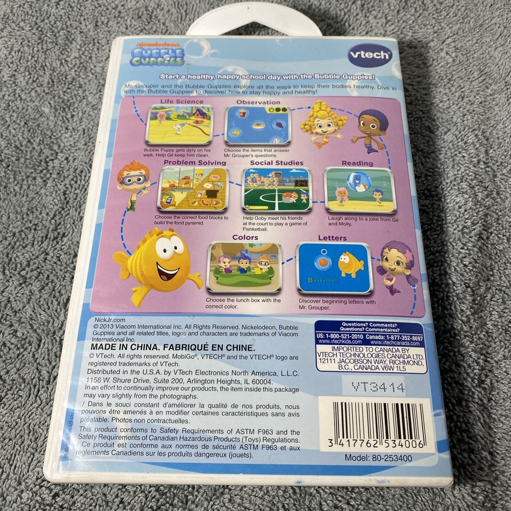 VTECH MOBIGO: NICKELODEON BUBBLE GUPPIES INTERACTIVE LEARNING GAME 3-5 YR