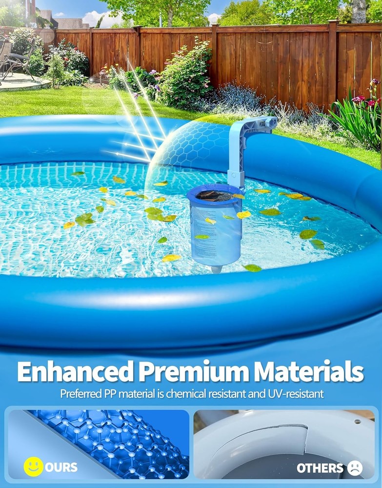 2026 above Ground Pool Surface Skimmer Come with 3 Filter Socks, Enhanced Struct