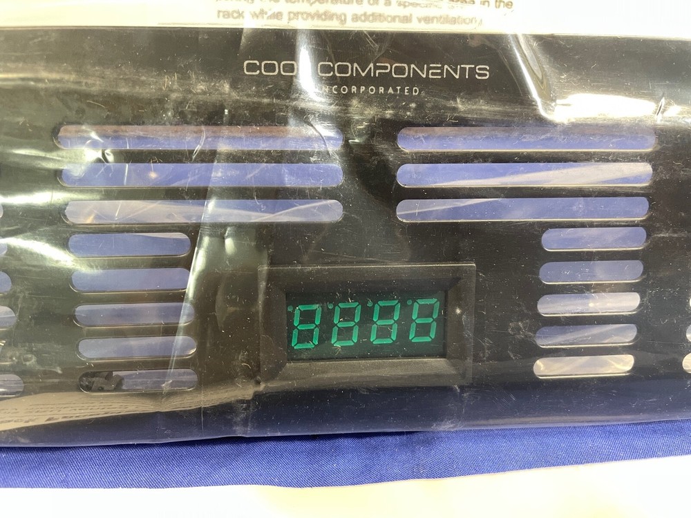 Cool Components RF2-1TMP-BLK, 2RU Rack MetalFaceplate w/Temperature display-NEW