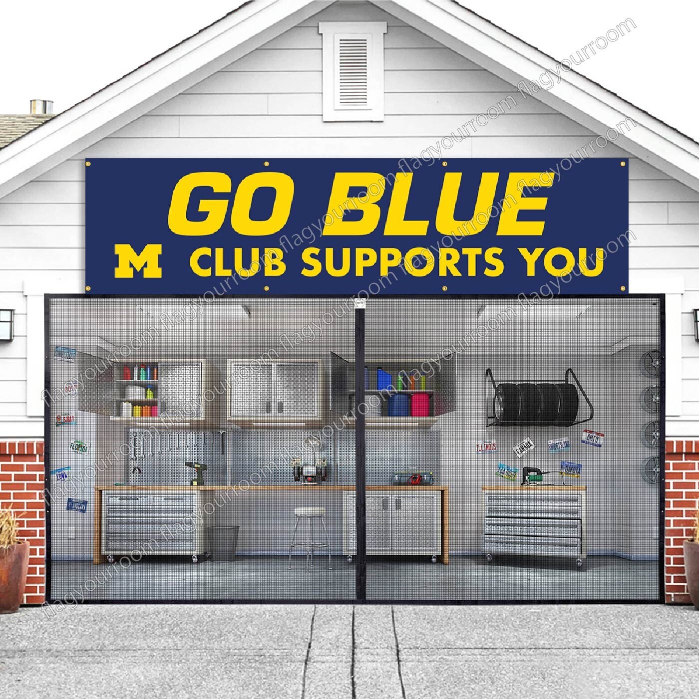 Michigan Wolverines 2x8 Banner Flag GO BLUE Man Cave FREE Shipping