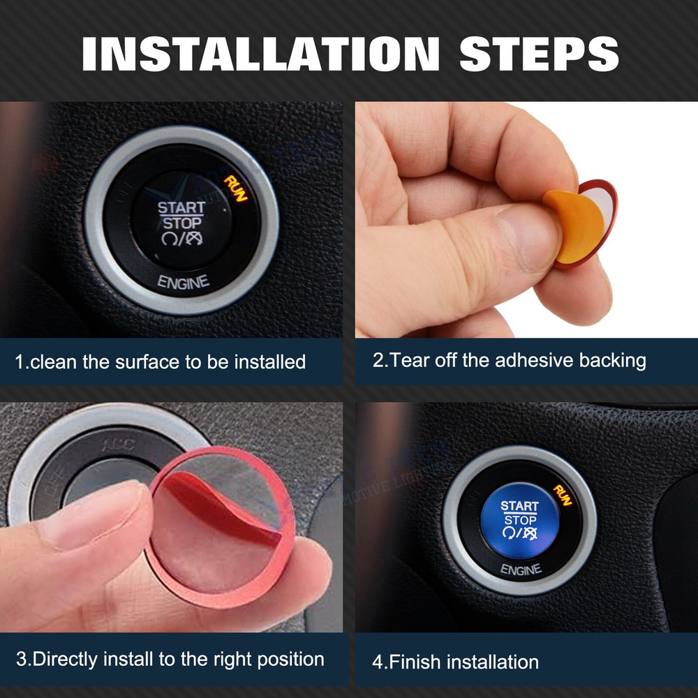 BLUE Ignition Engine Start Stop Push Button Cover For Dodge Charger Durango Ram