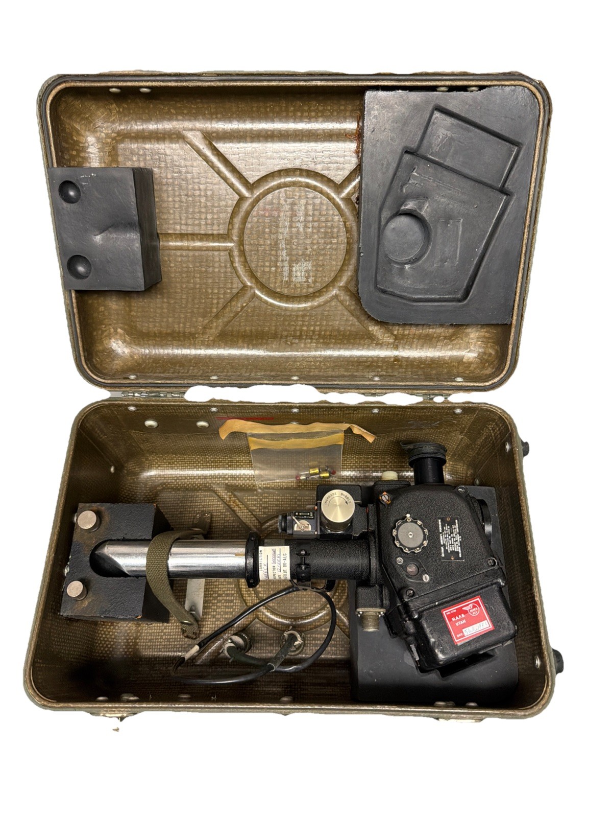 Antique Military Issue Kollsman Aircraft Periscopic Periscope Sextant & Case #03