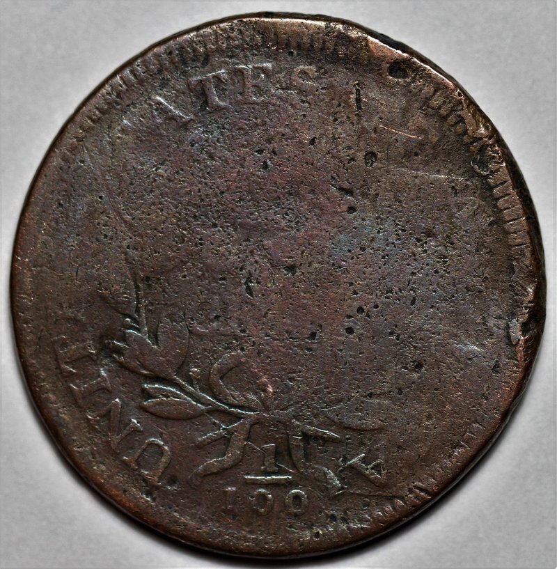 1798/7 Draped Bust Large Cent - Damage - US 1c Copper Coin