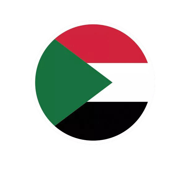 Round Sudanese Flag Sticker Decal