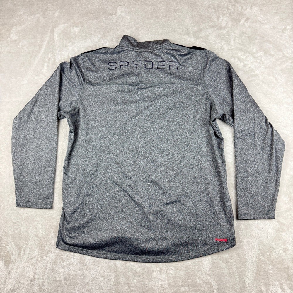 Spyder Active Shirt Men M Gray 1/4 Zip Pullover Performance Stretch Golf Running