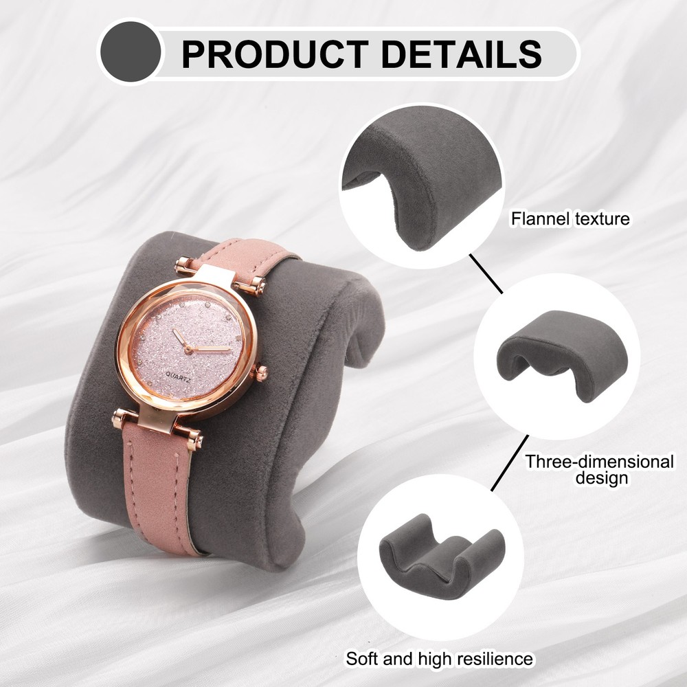 4pcs Watch Case Pillows, M Shaped Watch Display Pillow Gray
