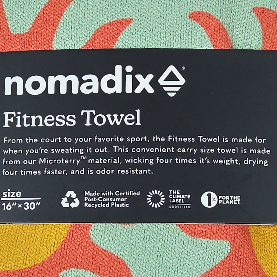 Nomadix Fitness Towel- Sun Pattern - 30"L x 16"W - Microterry - NEW