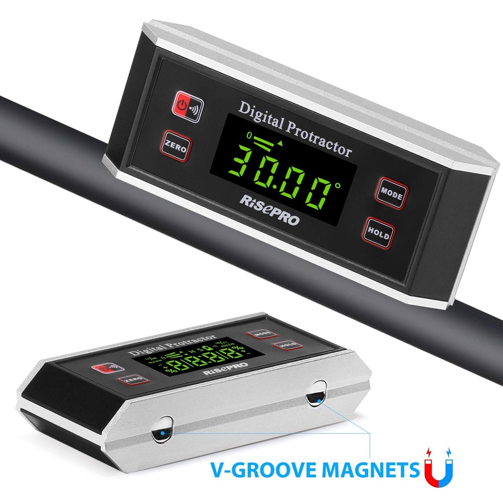Inclinometer, RISEPRO® Digital Protractor Angle Finder Level Inclinometer Mag...