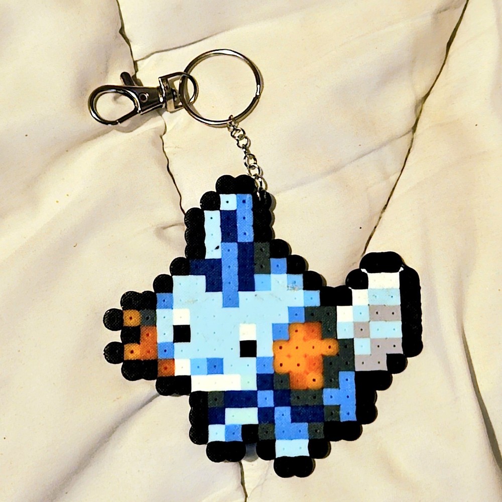 Pokemon Mudkip Perler Sprite Keychain