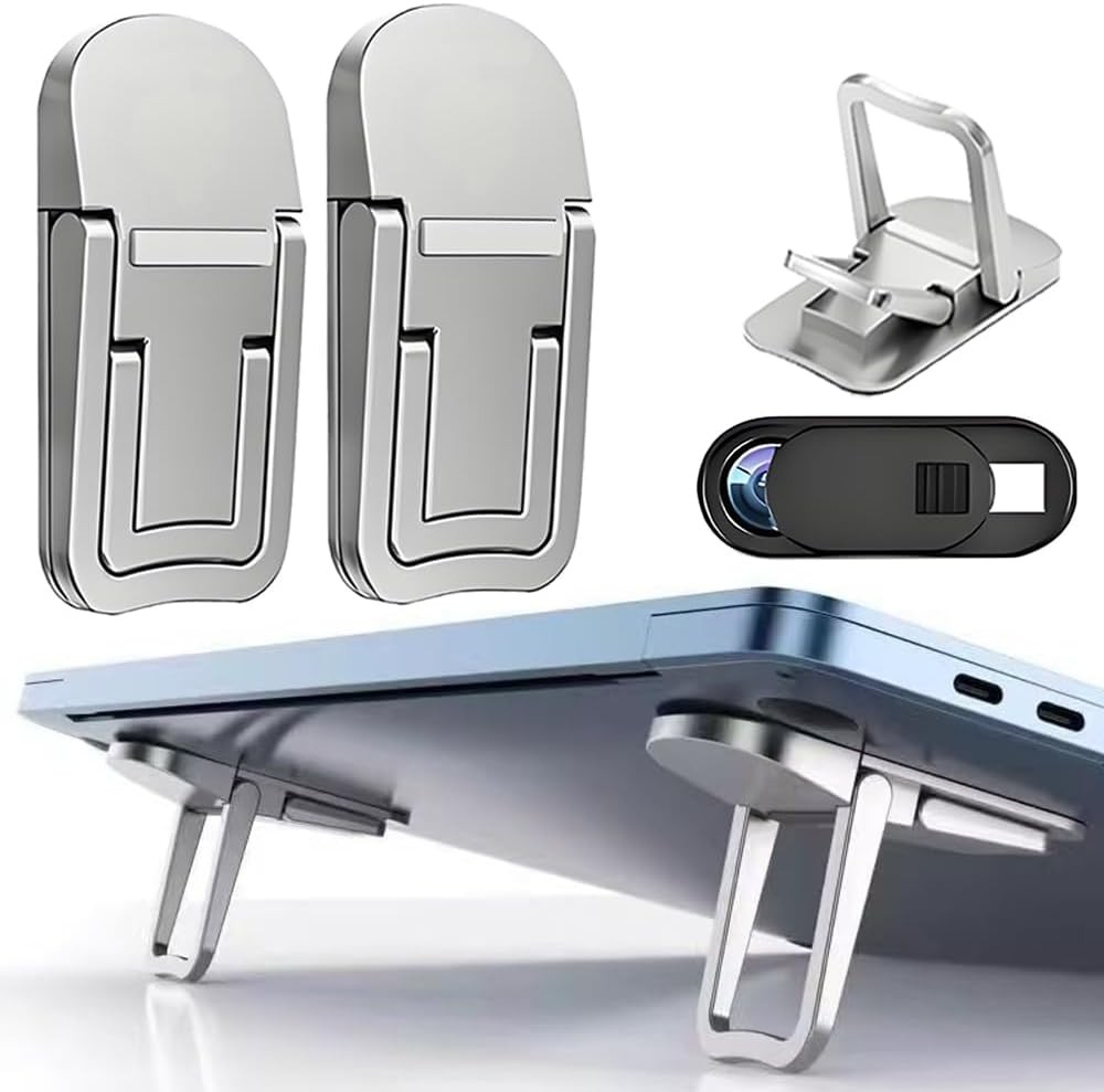 2PCS Laptop Stand Portable,Adjustable Laptop Riser, Ergonomic Cooling Mini Invis
