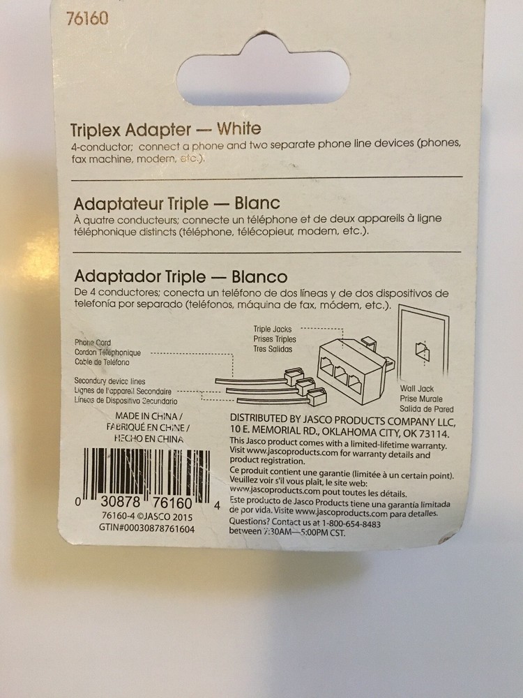 Phone Plug Adapter TRIPLEX ADAPTER [Electronics] NEW —365