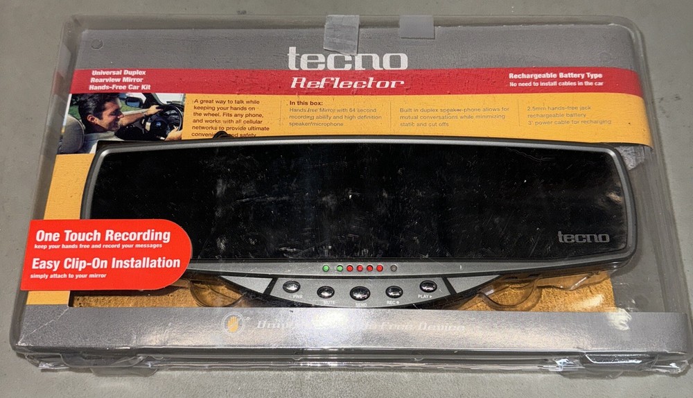 Tecno Reflector Universal Duplex Rearview Mirror Hands-Free Car Kit READ ISSUES
