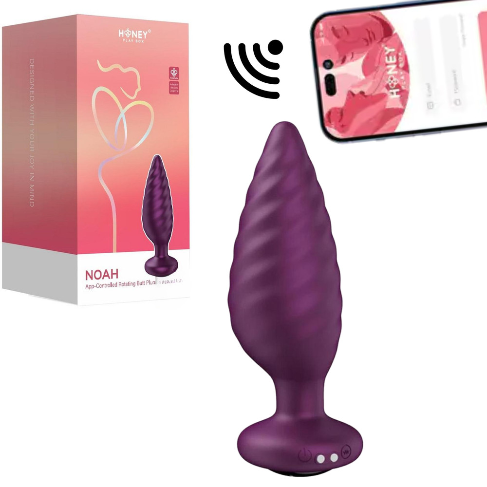 Silicone App Controlled Rotating Butt Plug Anal Probe Rechargeable Stimulator