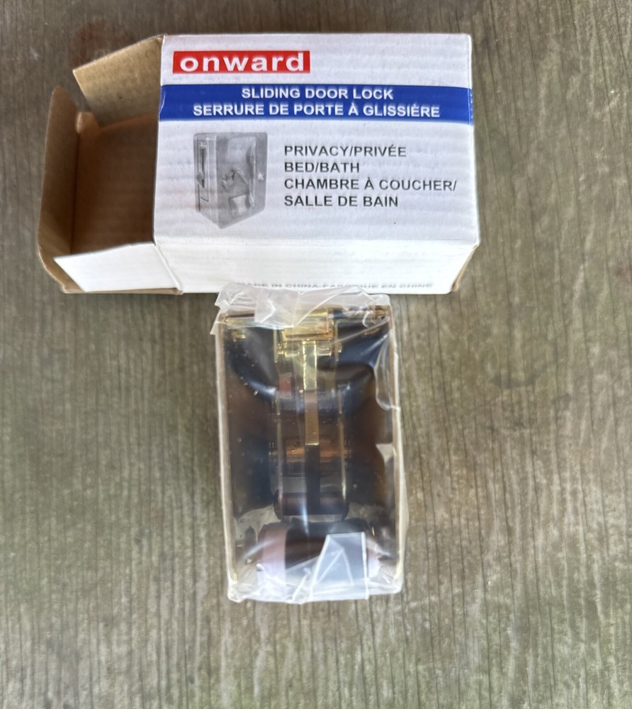 Onward 1701BPS-BC Pocket Door Pull with Privacy Lock - Rectangular, Brass