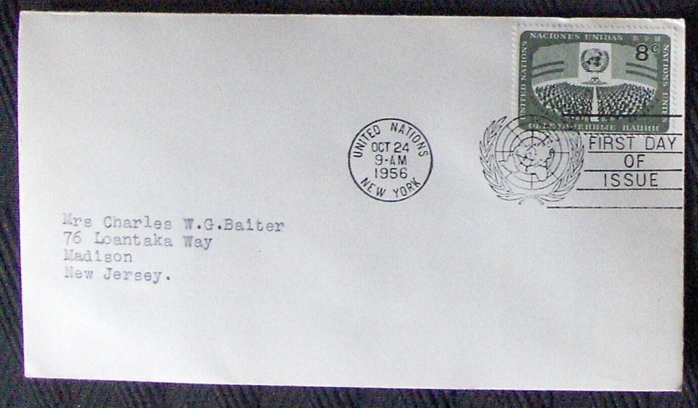 UNITED NATIONS.  FDC General Assembly, NY 1956.