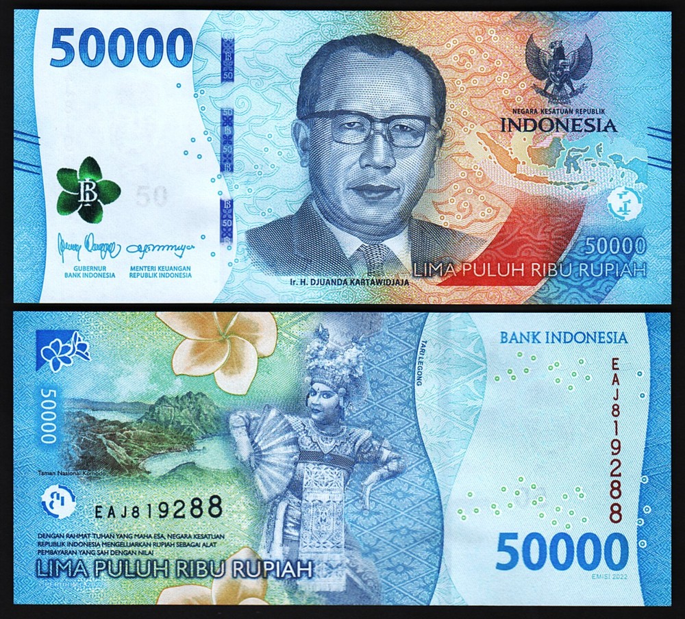 Indonesia 50000 Rupiah 2022, UNC, P-167