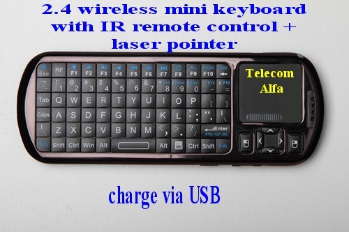 Mini rechargable Keyboard linux android windows laser pointer and back-light