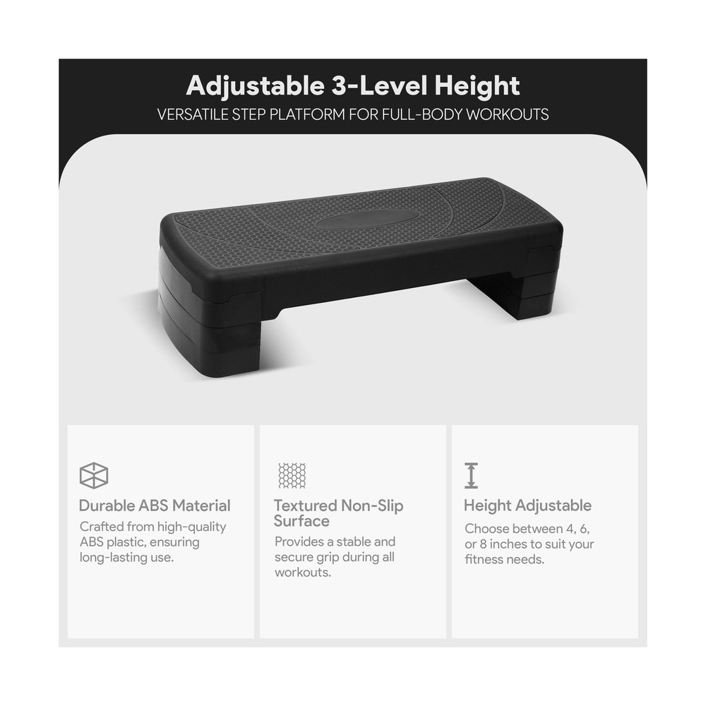 BalanceFrom Aerobic Step Platform Trainer with Adjustable 3-Level Risers, 400...