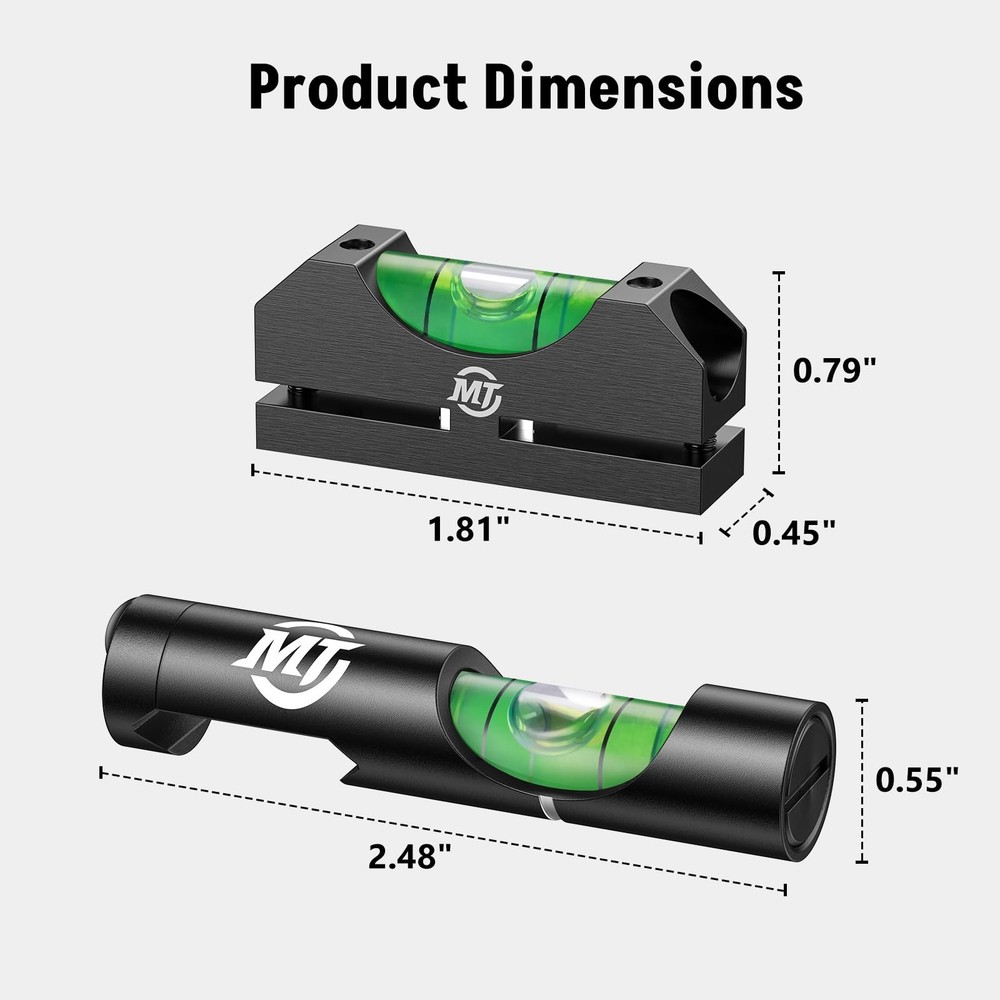 MidTen Scope Leveling Kit Dual Level Bubble System with Magnetic Black