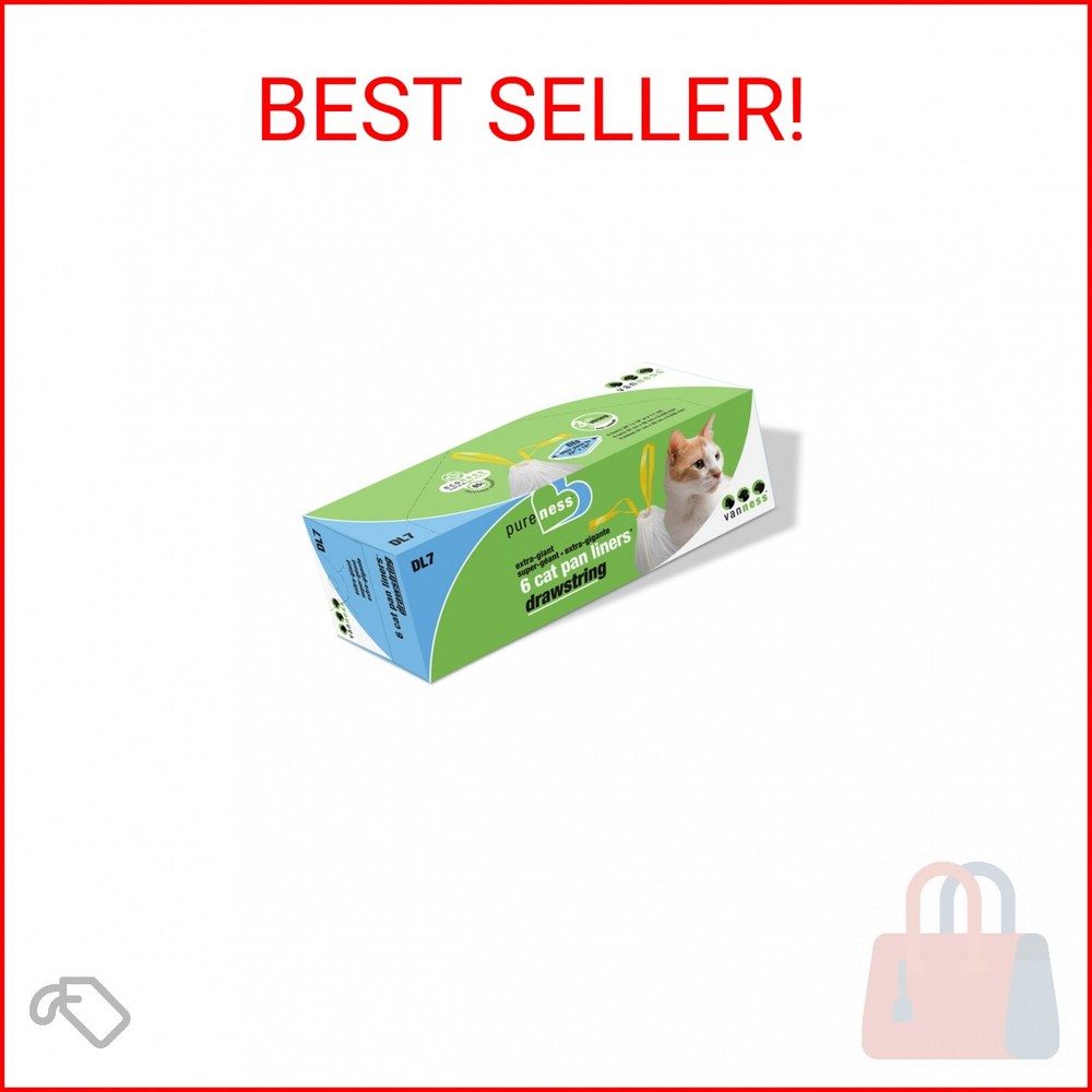 Van Ness Extra Large Drawstring Cat Litter Box Liners, 6-Count, DL7