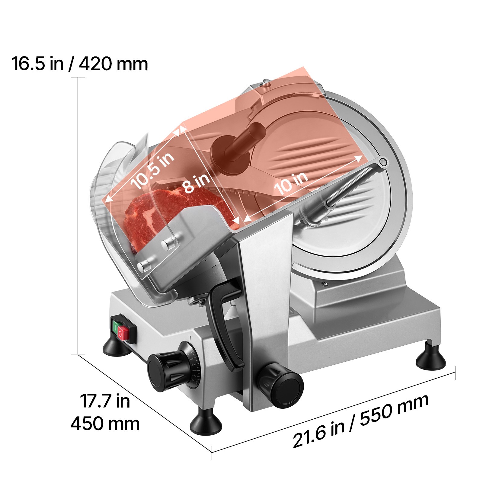 Uimoso 320W Commercial Meat Slicer 12" Blade Electric Deli Food Slicer Cutter