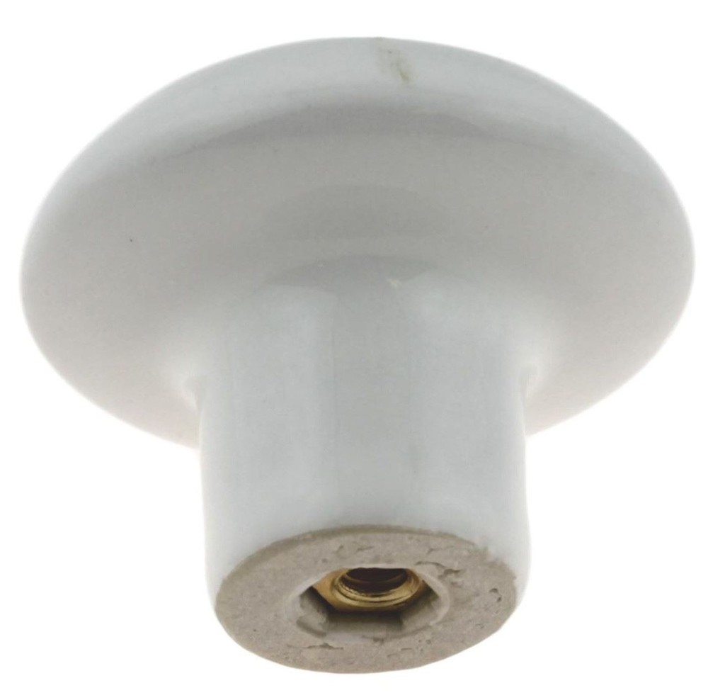 1-1/2" Chrome Insert Ceramic Knob White and Sage