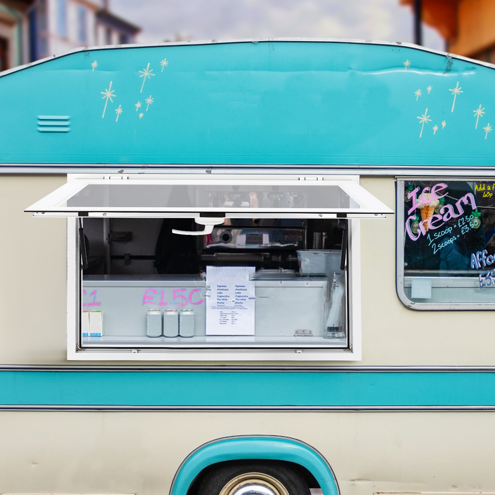 Concession Stand Serving Window Concession Window for Food Truck 45*33 inch NEW