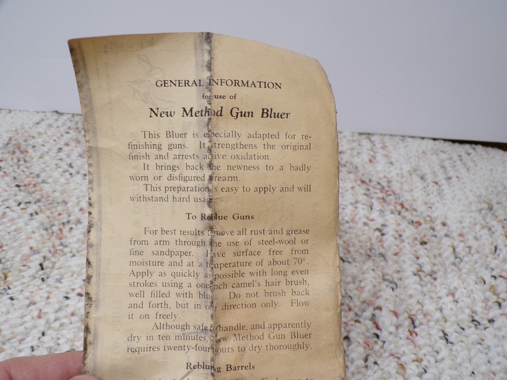 1923 New Method Gun Bluer Empty Tin & Instructions